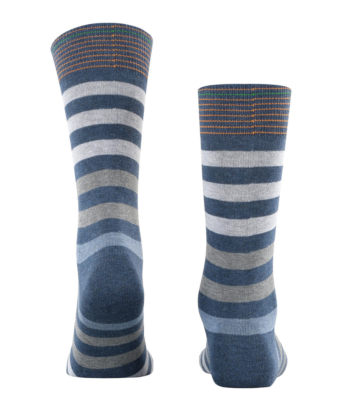 Burlington Blackpool Stripe Organic Cotton Socks Blue Melange