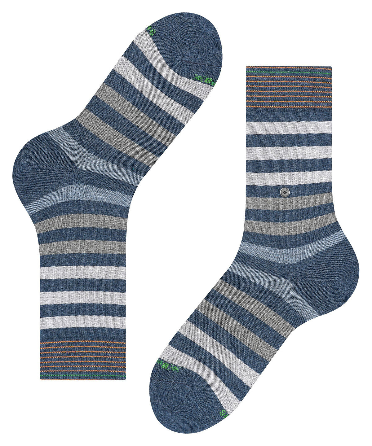 Burlington Blackpool Stripe Organic Cotton Socks Blue Melange