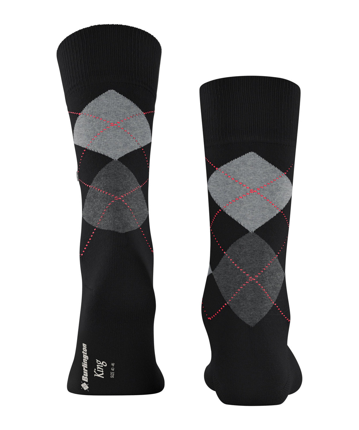 Burlington King Argyle Organic Cotton Socks Black