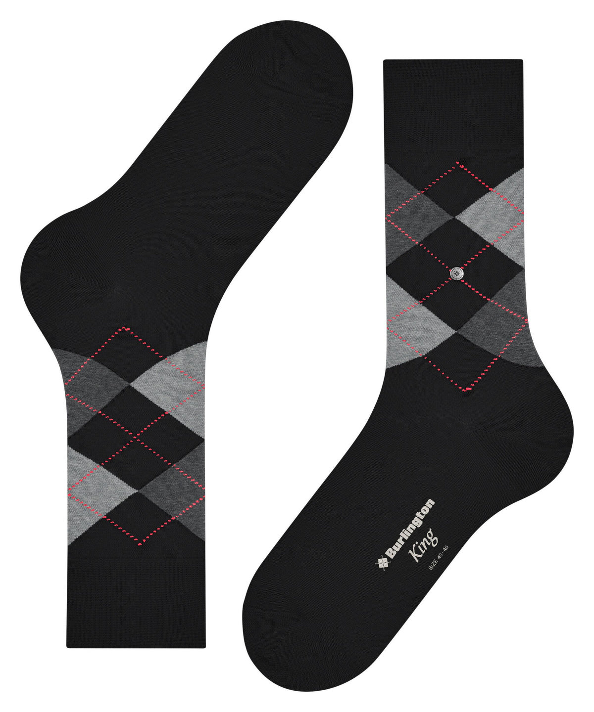 Burlington King Argyle Organic Cotton Socks Black