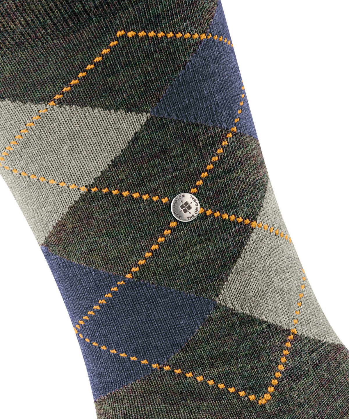 Burlington Edinburgh Wool Argyle Socks Manganese Blue/Green