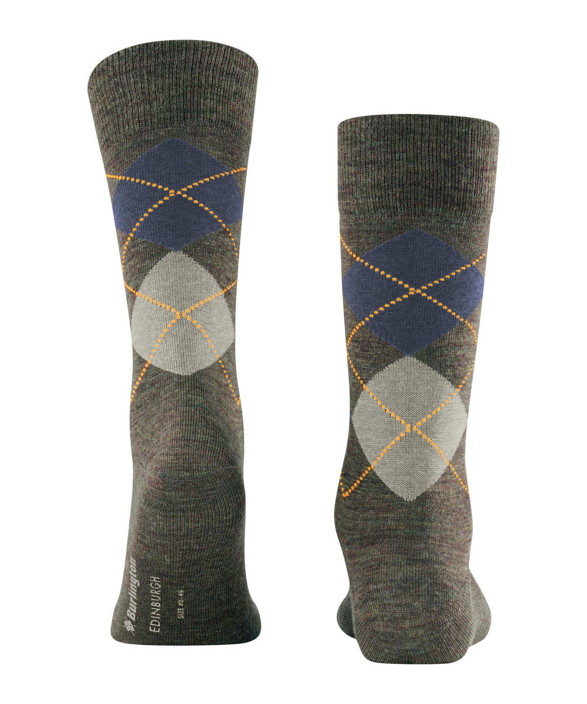 Burlington Edinburgh Wool Argyle Socks Manganese Blue/Green