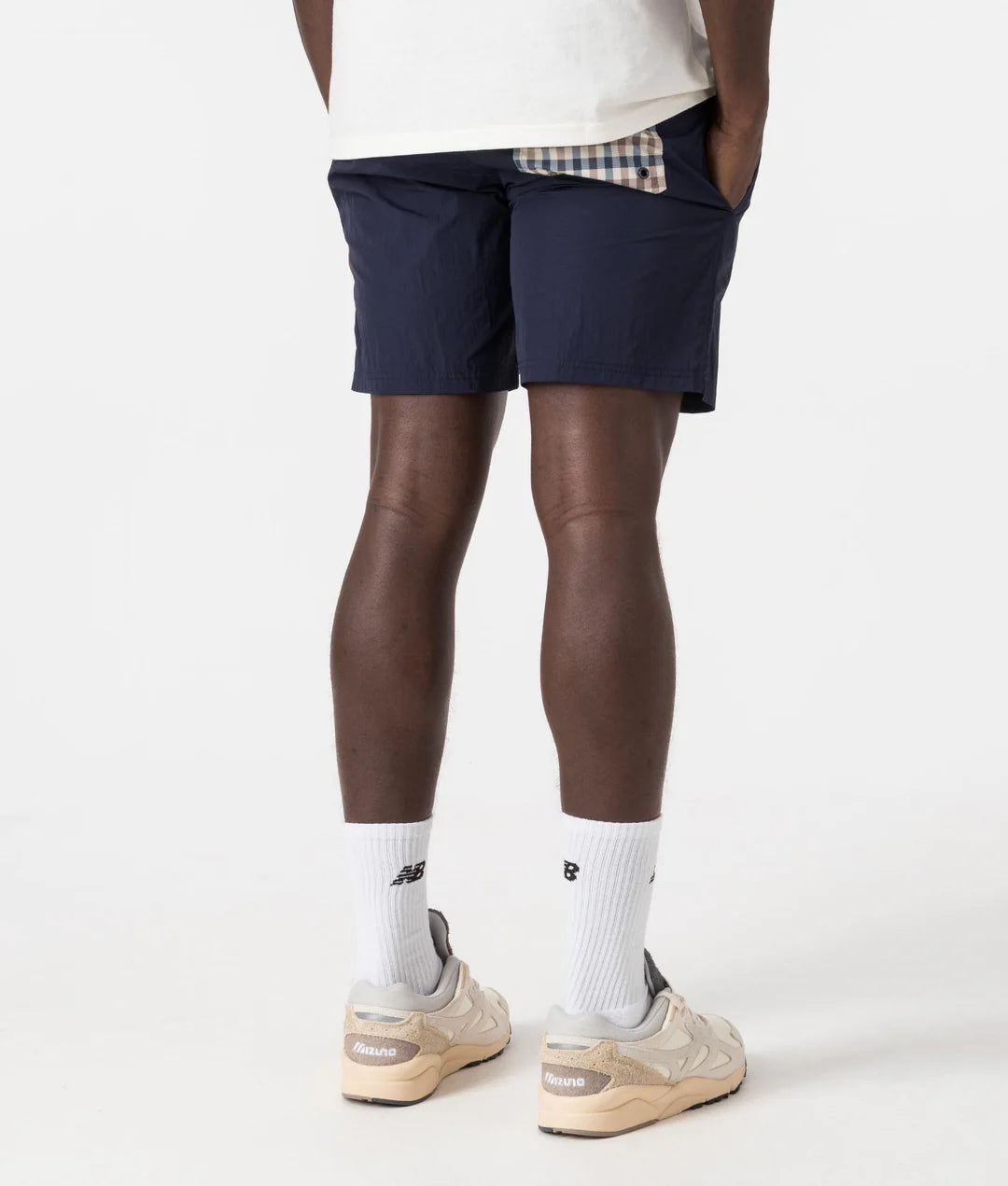 Aquascutum Beach Check Pocket Swim Shorts Navy