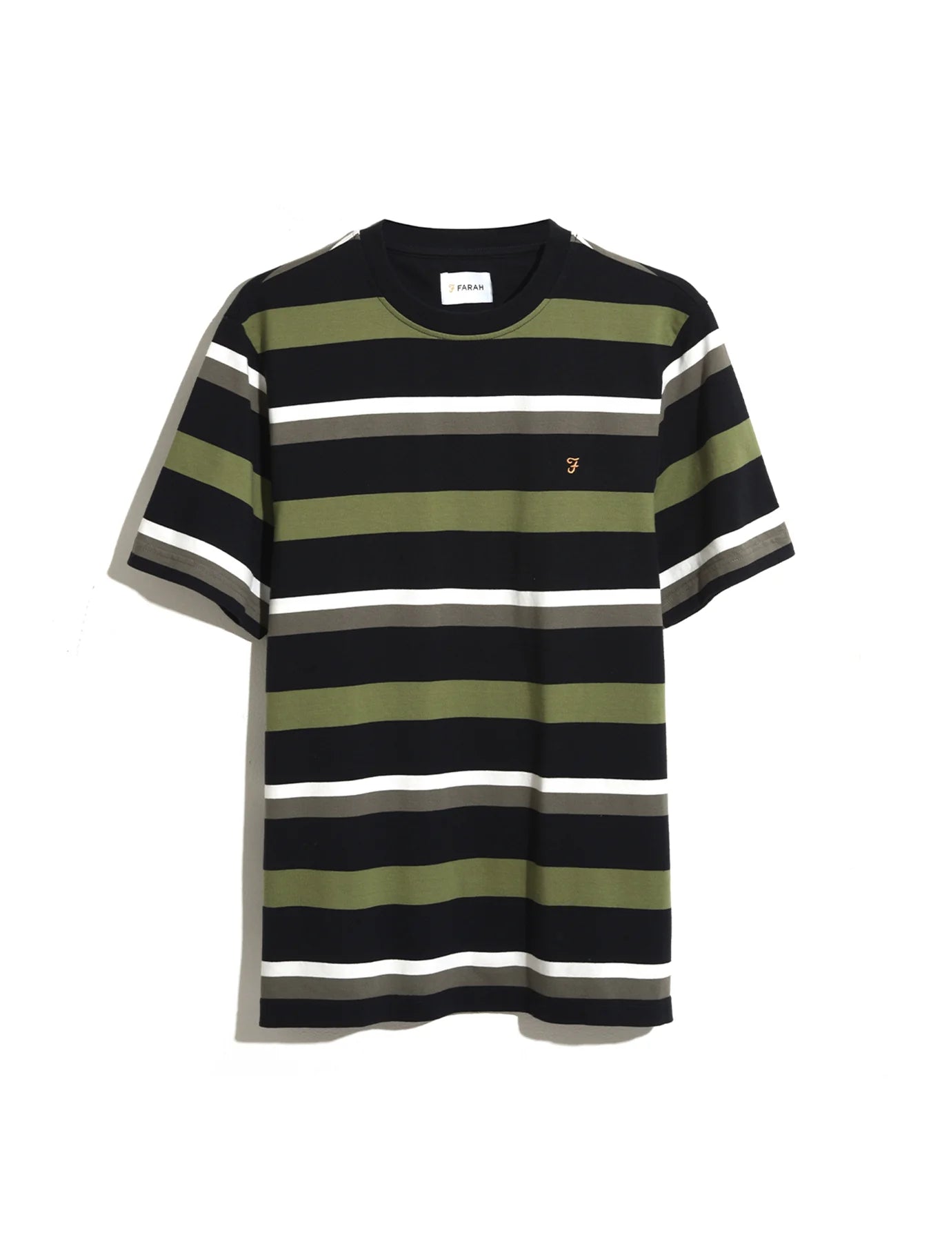 Farah Caspar Block Stripe Organic Cotton T-Shirt True Navy