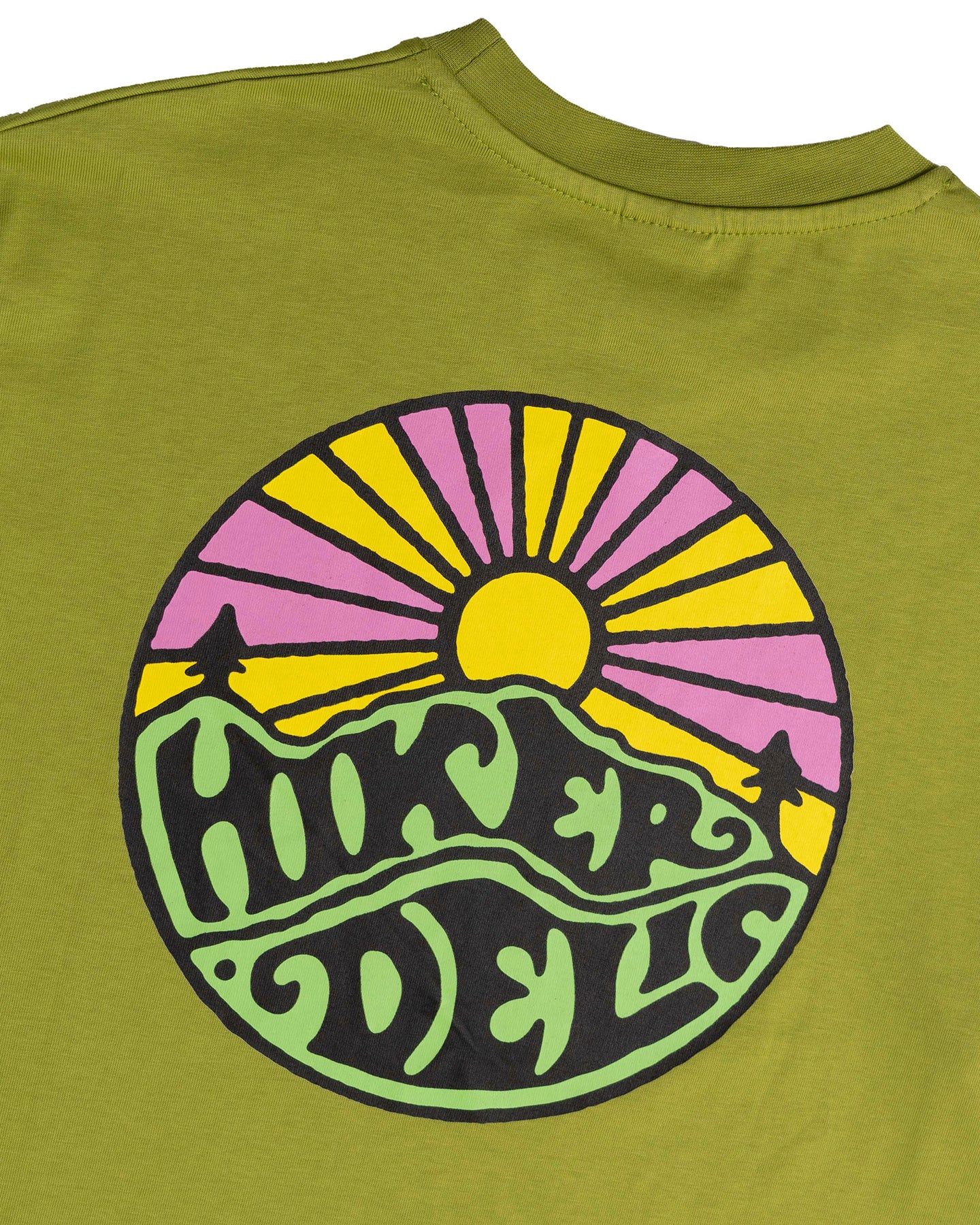 Hikerdelic Backprint Original Logo T-Shirt in Lemon Haze