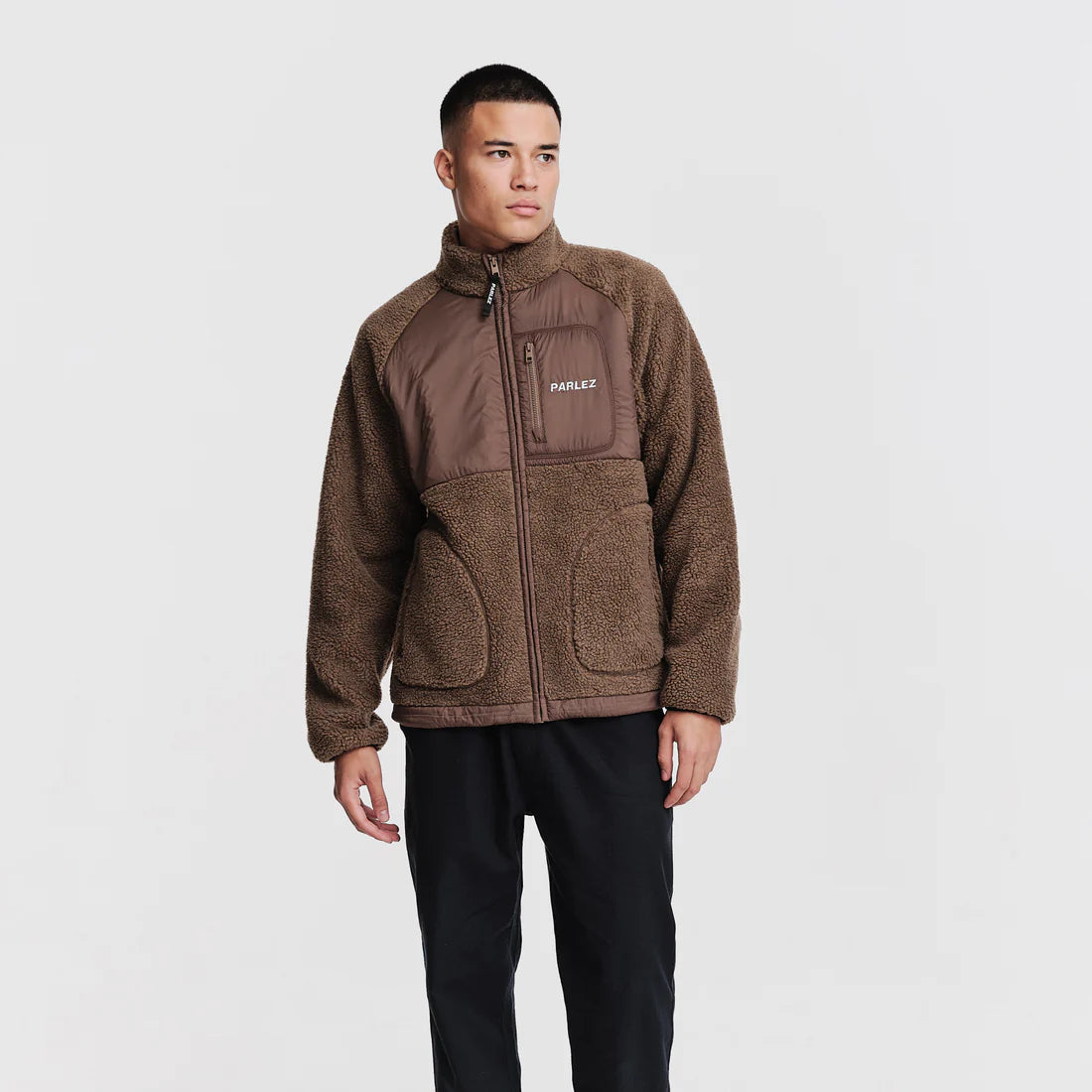 Parlez Piru Zip Fleece Shitake Brown