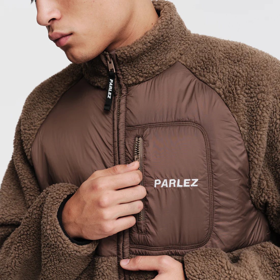 Parlez Piru Zip Fleece Shitake Brown