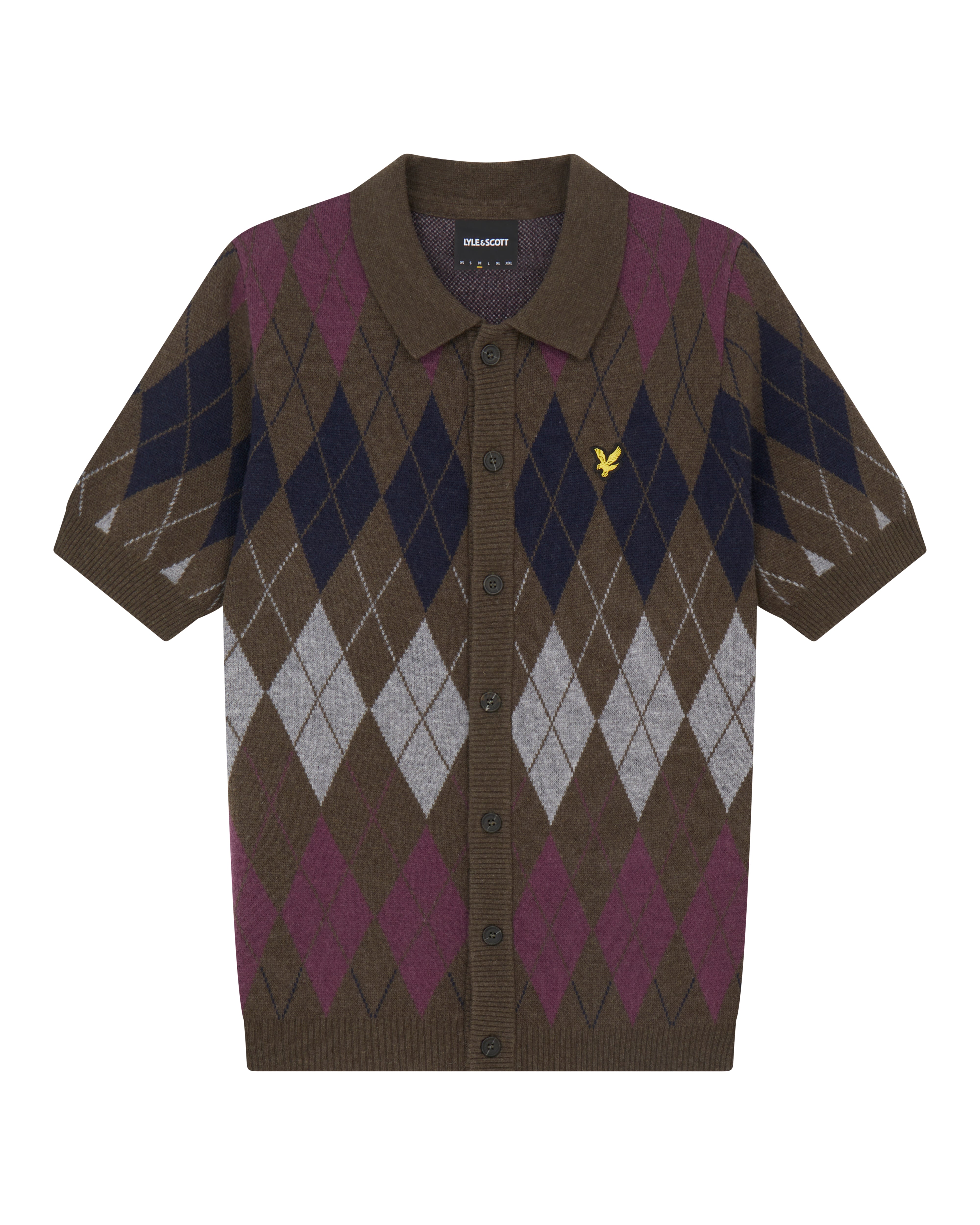 Lyle & Scott British Argyle Polo Shirt Olive