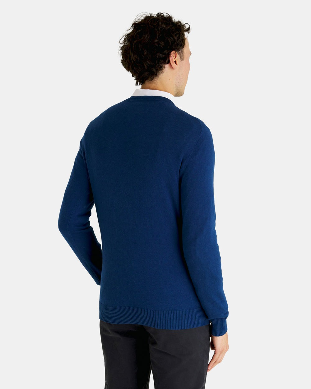 Lyle & Scott Cotton Merino Crew Jumper in Apres Navy