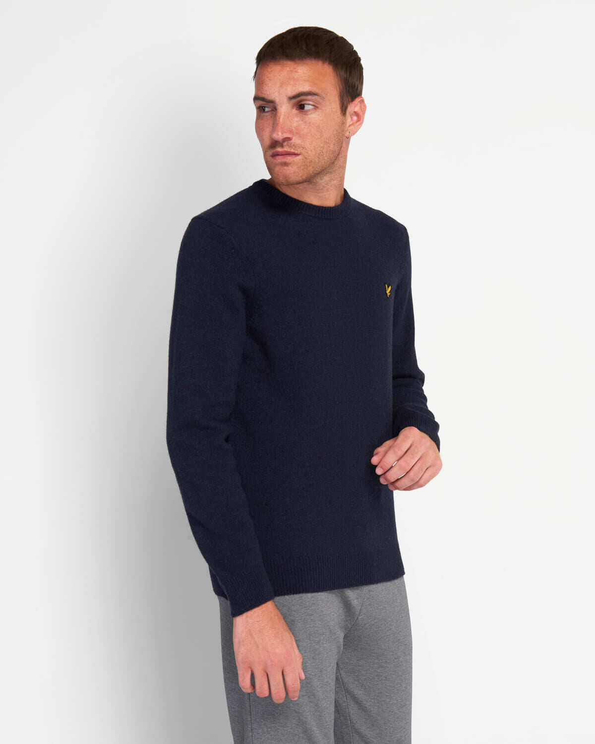 Lyle & Scott Crew Neck Lambswool Jumper Dark Navy