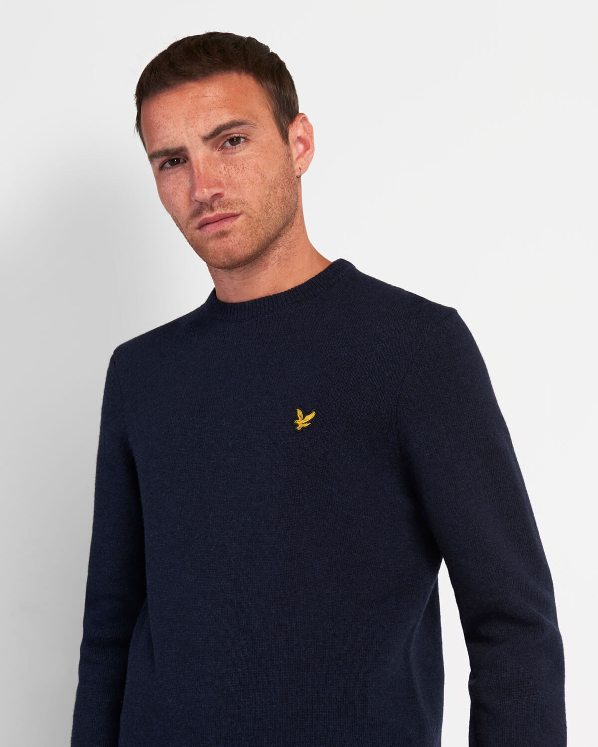 Lyle & Scott Crew Neck Lambswool Jumper Dark Navy