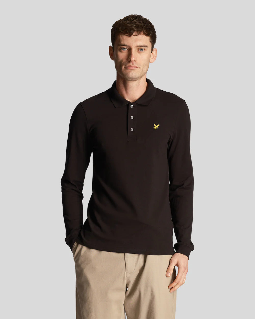 Lyle & Scott Long Sleeve Polo Jet Black