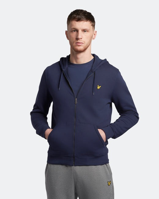 Lyle Scott Zip Through Hoodie Navy Inocencia