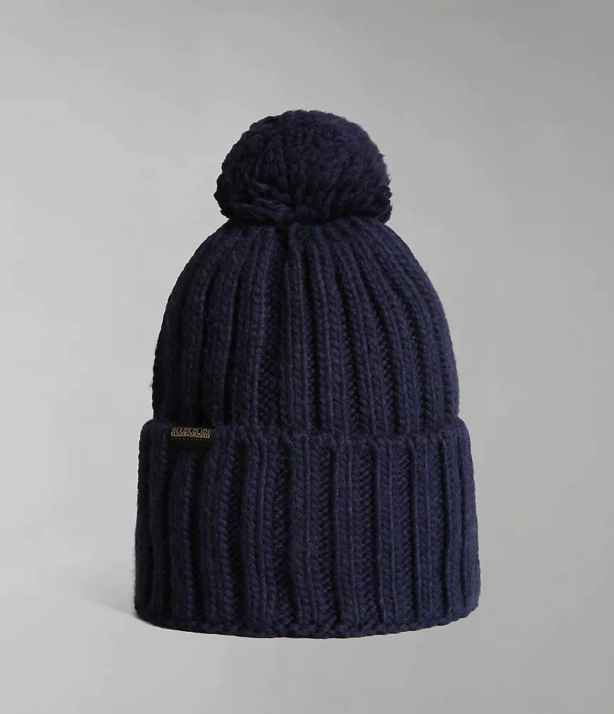 Napapijri Semiury 5 Bobble Hat in Blue Marine