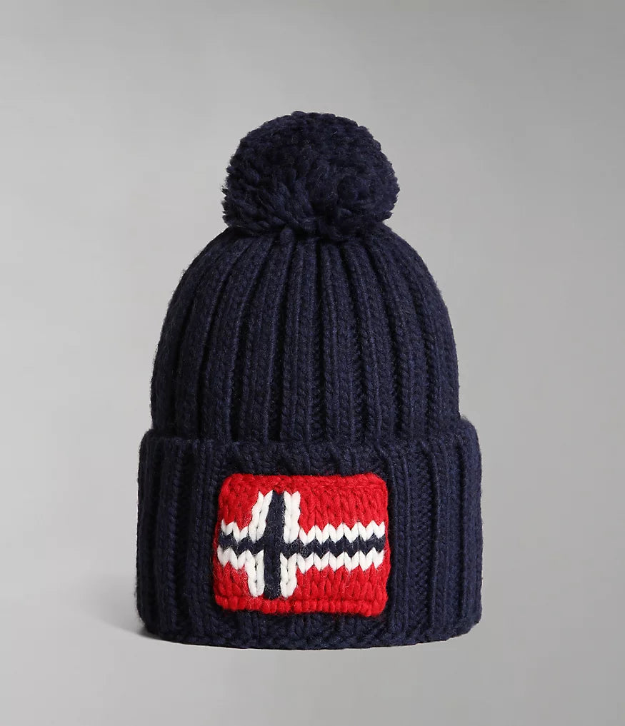 Napapijri Semiury 5 Bobble Hat in Blue Marine