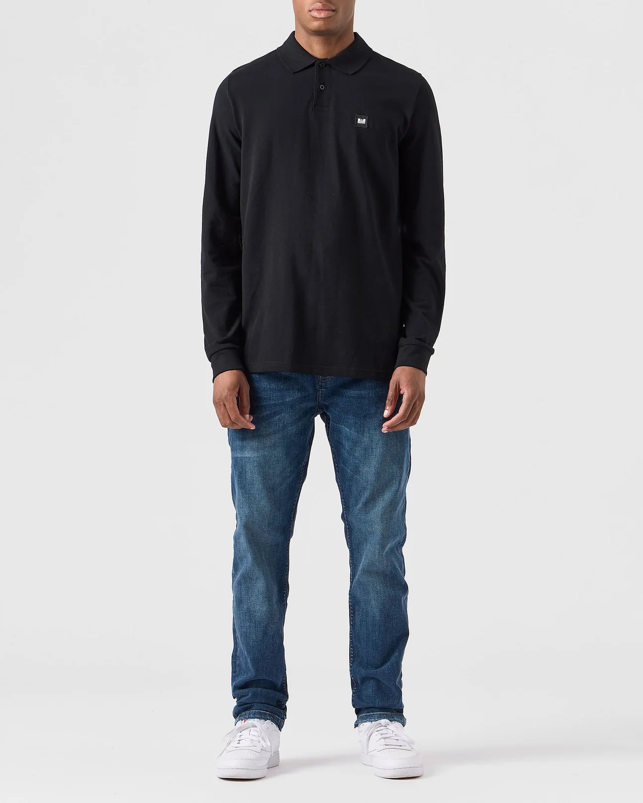 Weekend Offender Dice Long Sleeve Polo Shirt Black