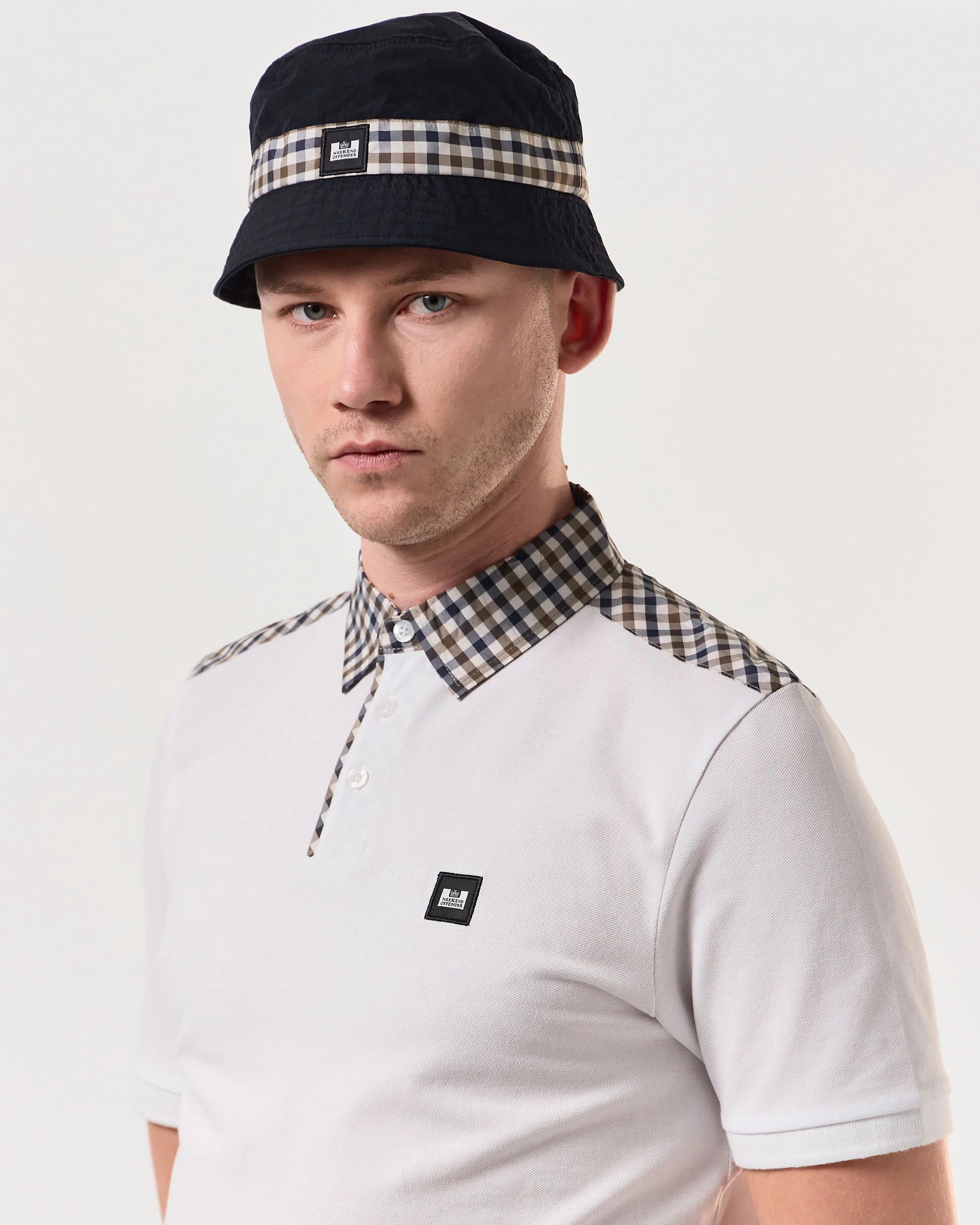 Weekend Offender Queensland Bucket Hat Navy/Mid House Check