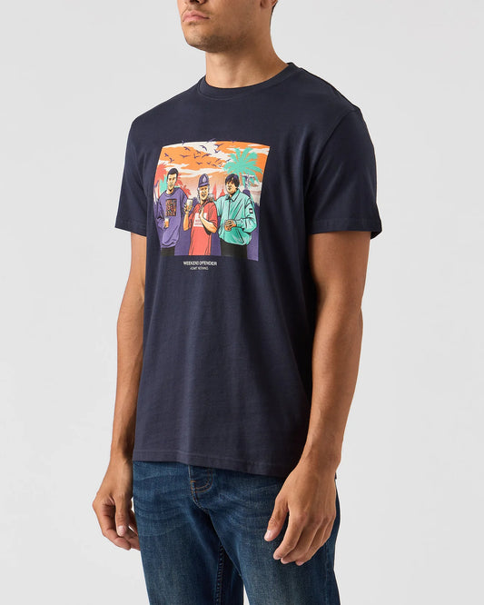 Weekend Offender Ronnie Graphic T-shirt Navy