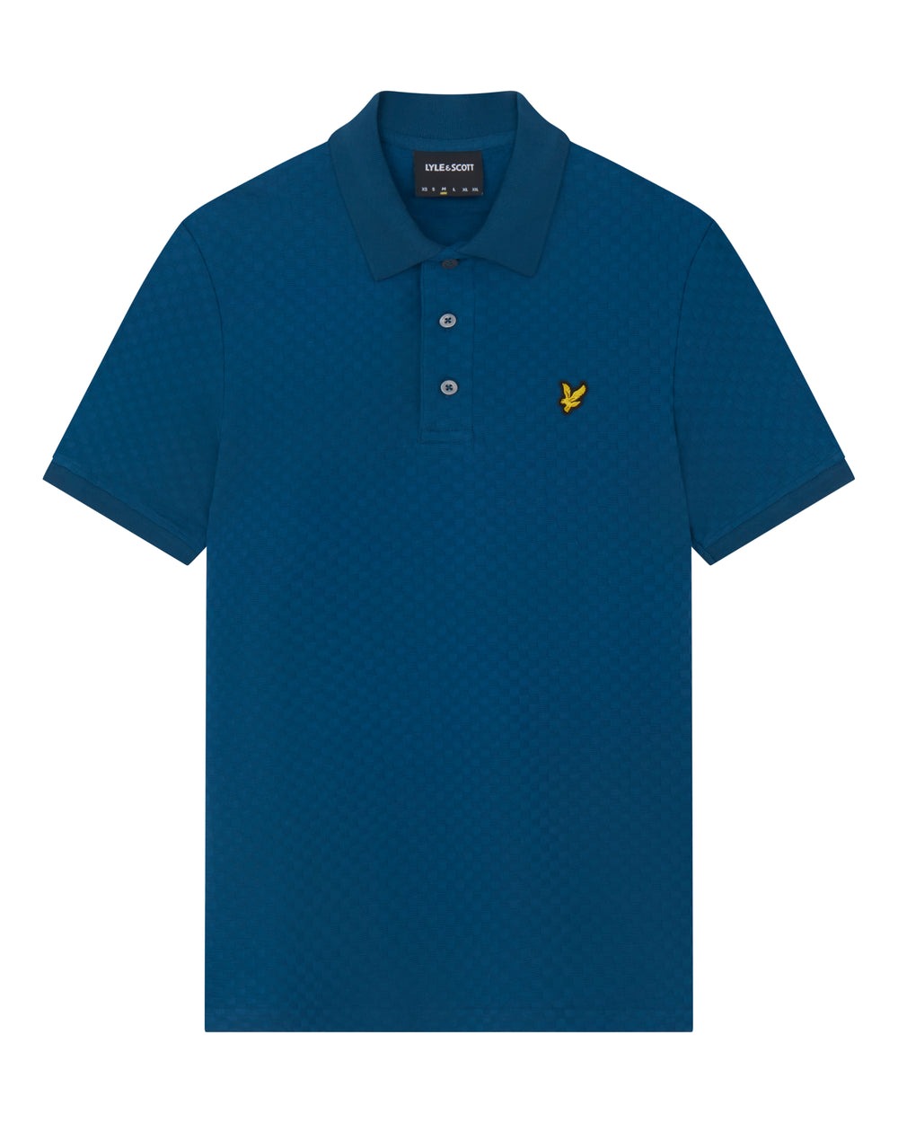 Lyle & Scott Grid Texture Polo Shirt Apres Navy