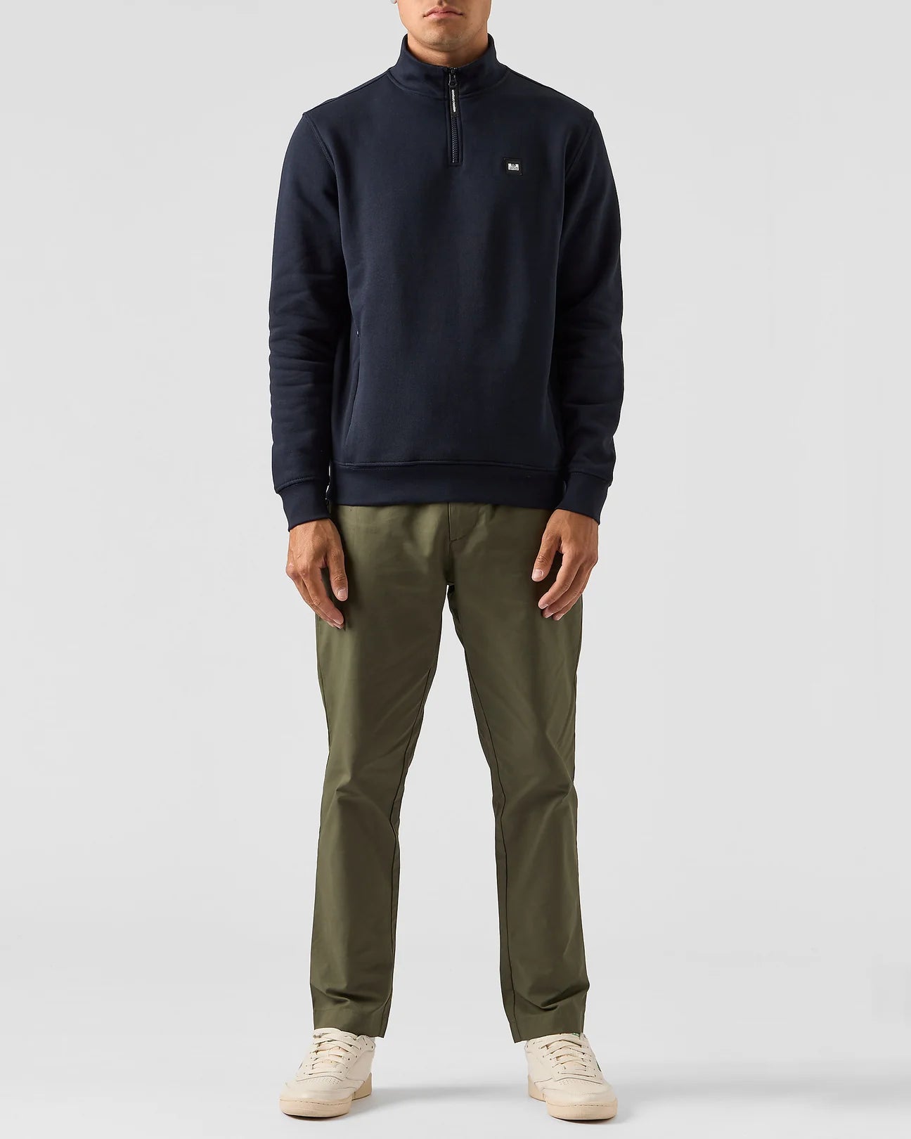 Weekend Offender Faraone Quarter Zip Sweatshirt Navy