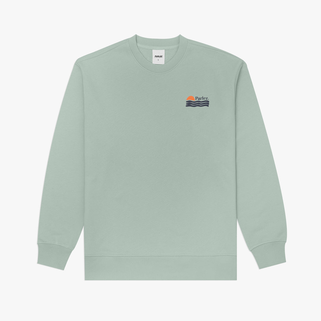 Parlez Wash Backprint Sweat Sea Mist