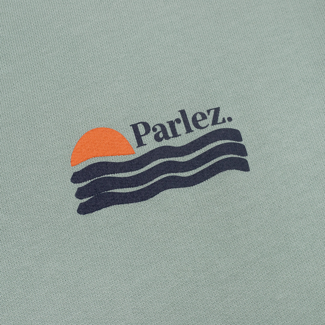 Parlez Wash Backprint Sweat Sea Mist