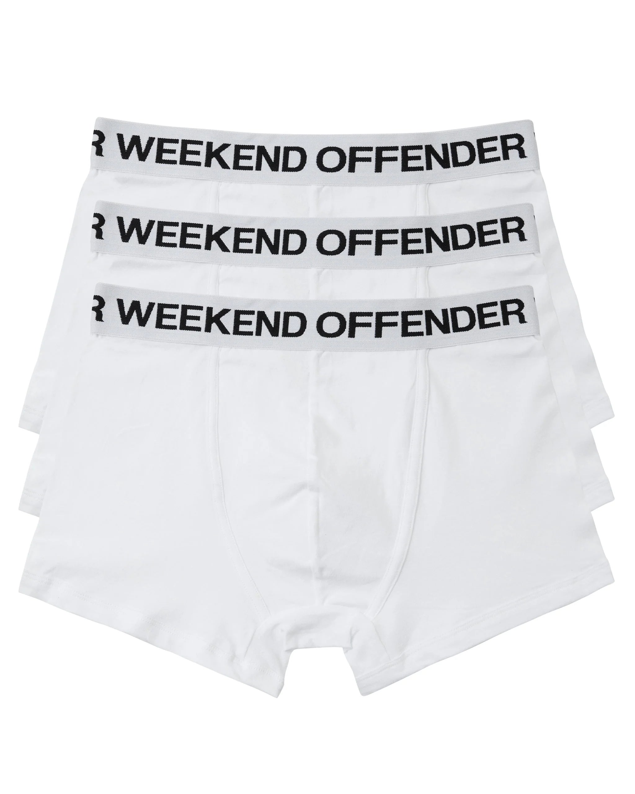 Weekend Offender 3 Pack Branded Boxer Shorts White