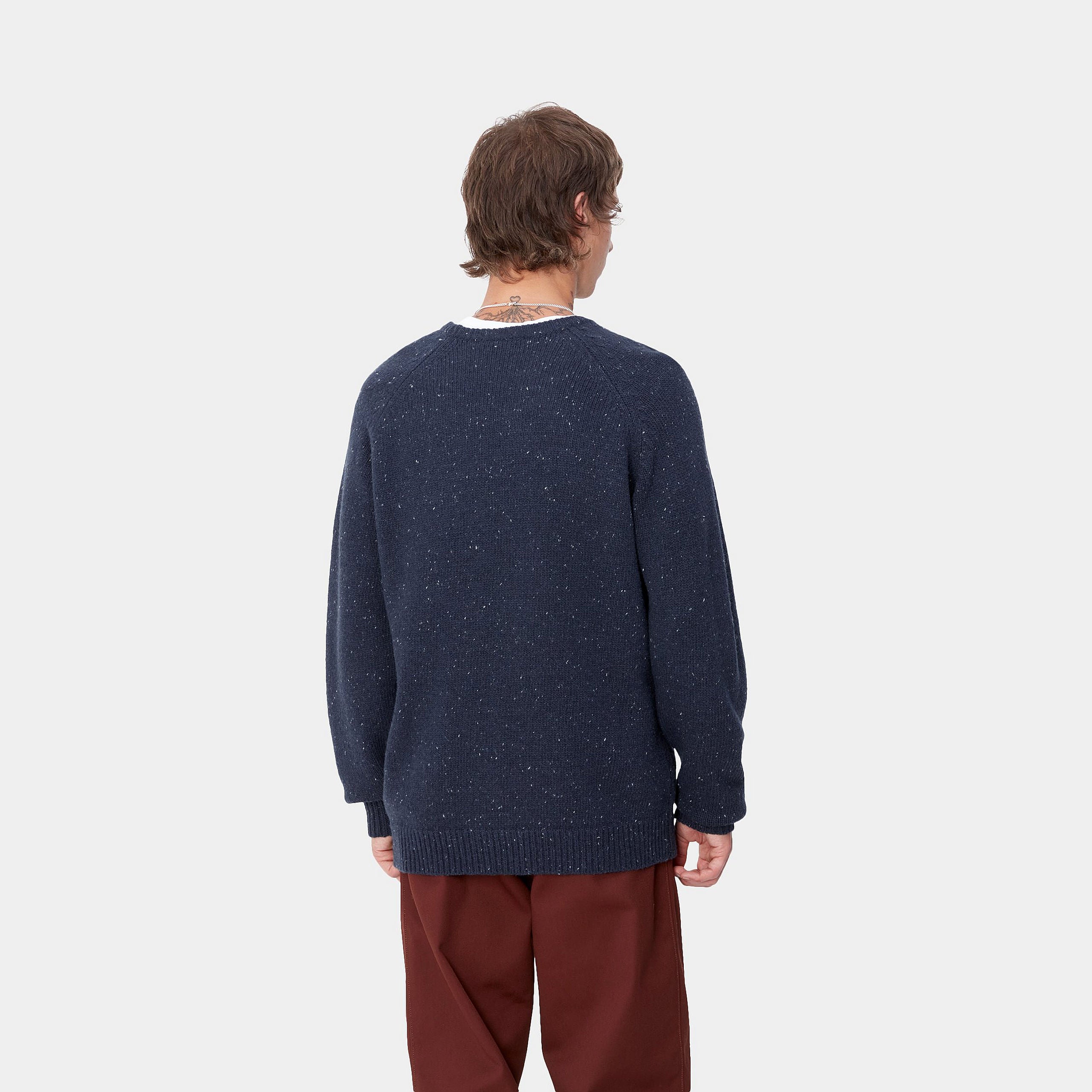 Carhartt WIP Anglistic Knitted Speckled Sweater Airforce Blue