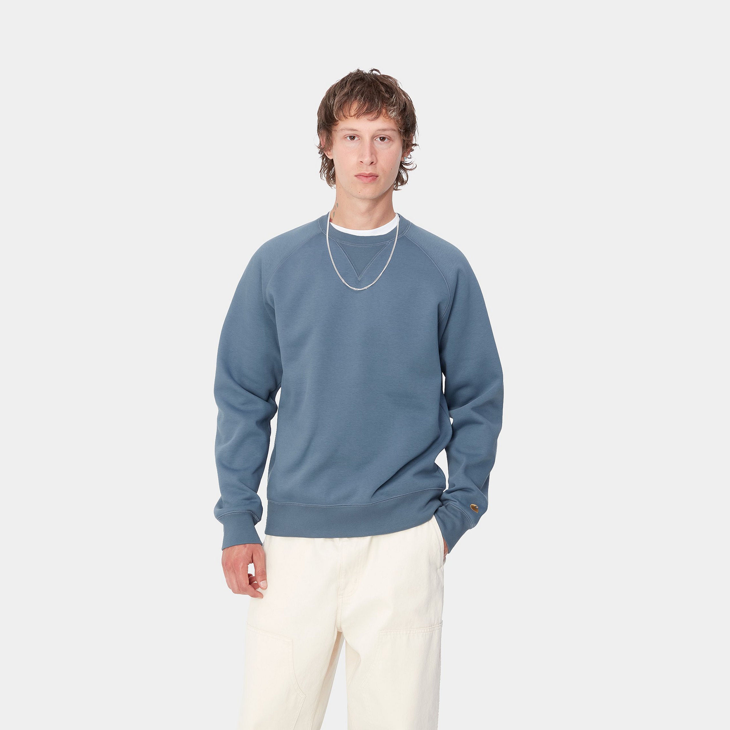 Carhartt WIP Chase Sweat Positano Blue/Gold