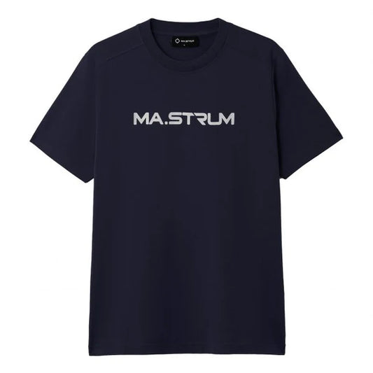 Ma.Strum Crew Neck Chest Print T-Shirt Ink Navy