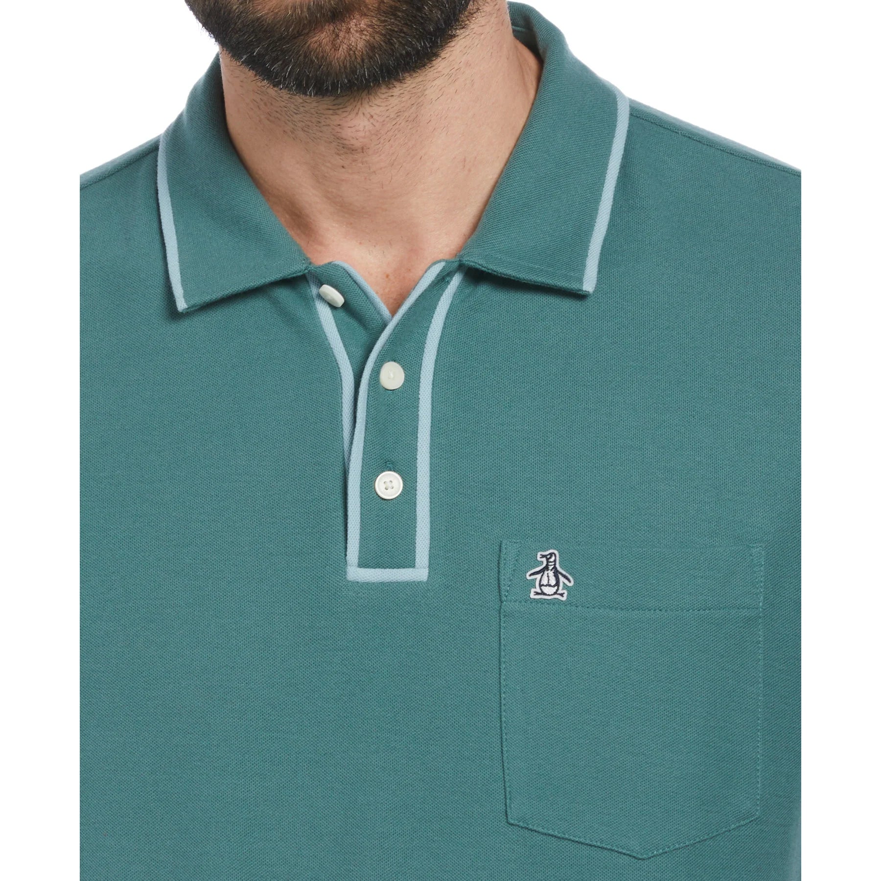 Original Penguin Organic Cotton Earl Tipped Polo Sea Pine