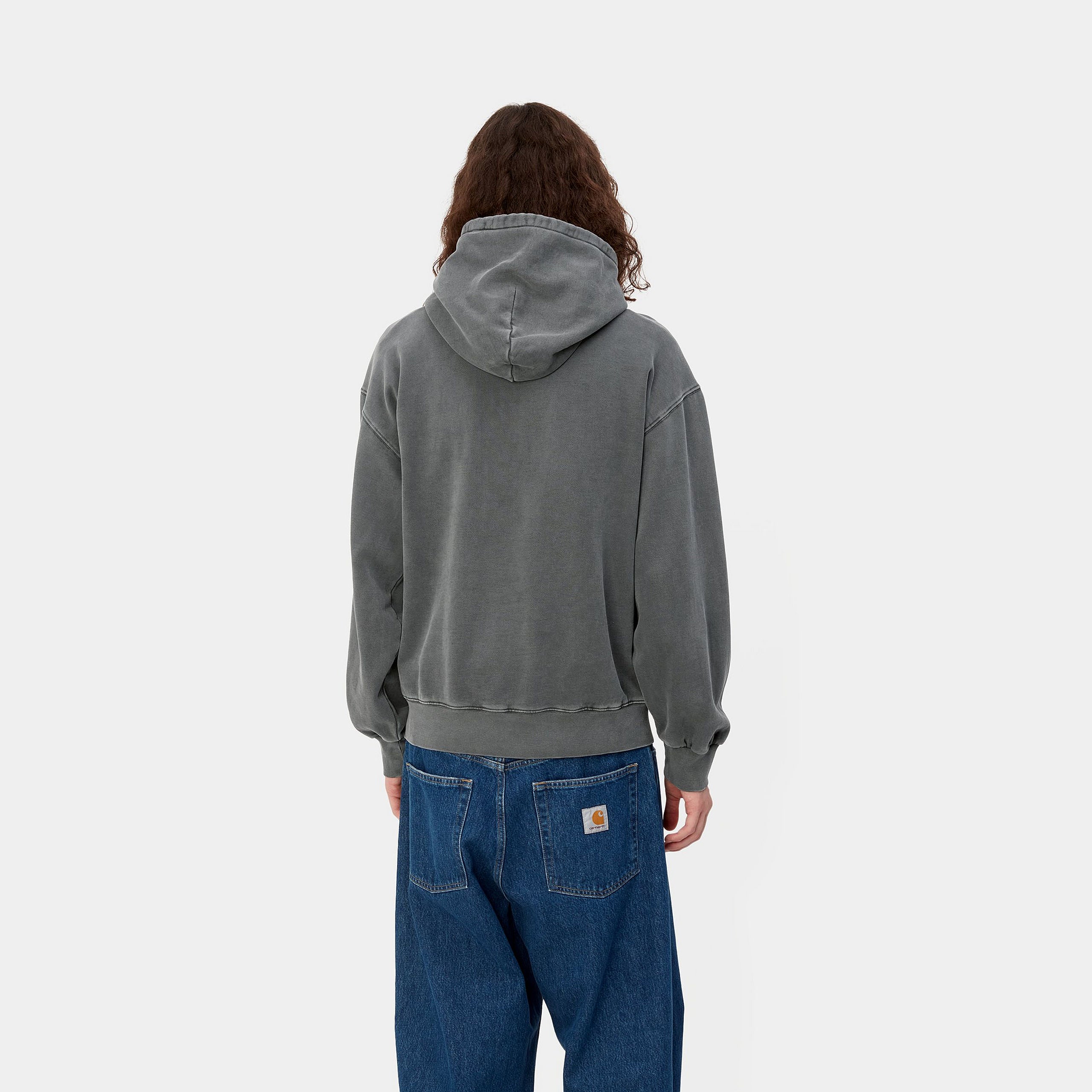 Carhartt WIP Garment Dyed Hooded Vista Sweat Graphite Grey