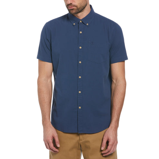 Original Penguin Seersucker SS Shirt Sargasso Sea Blue