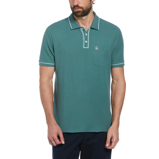 Original Penguin Organic Cotton Earl Tipped Polo Sea Pine