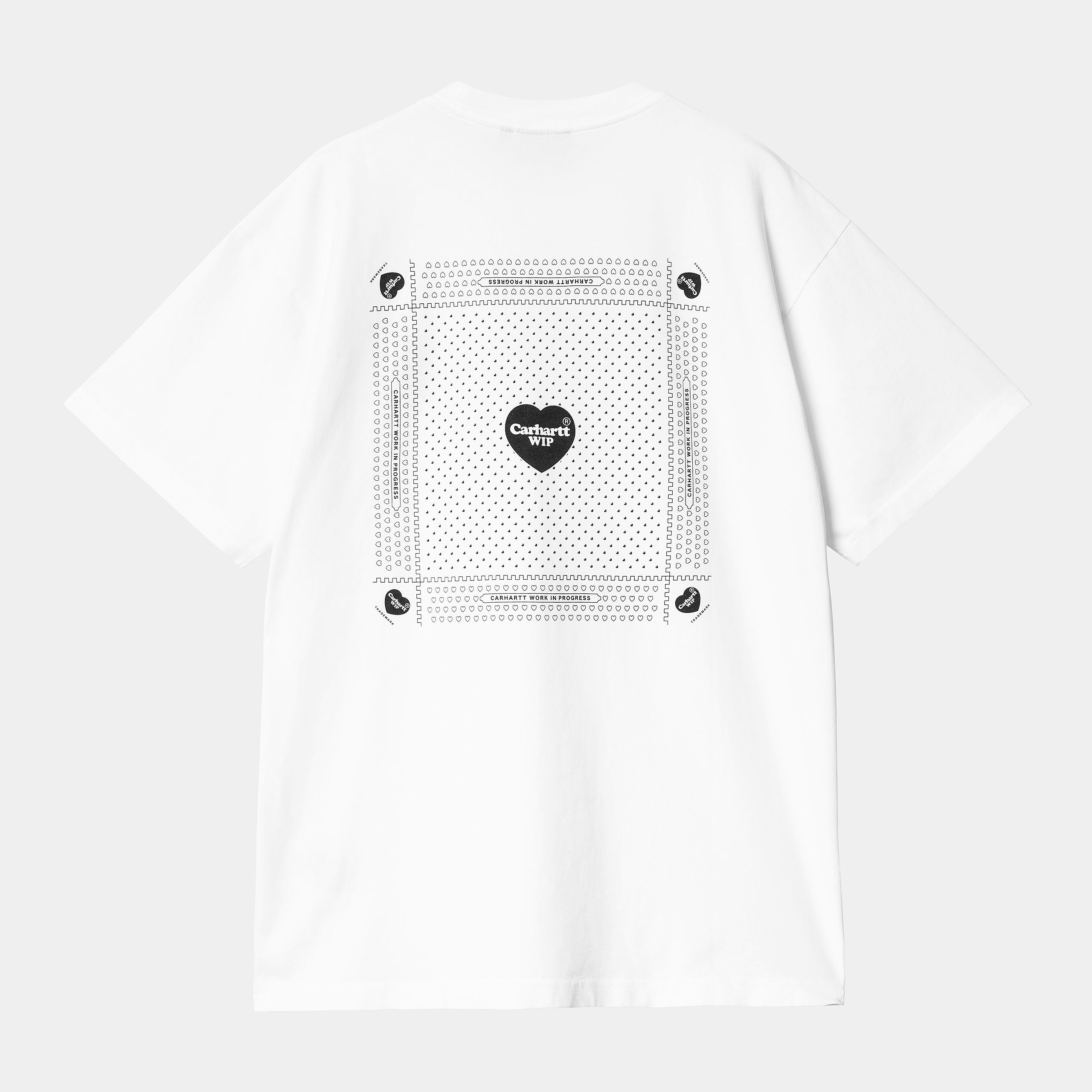 Carhartt WIP S/S Heart Bandana T-Shirt White/Black (Stone Washed)