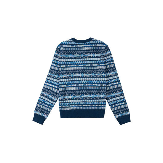 Penfield Geo Jacquard Knit Jumper Blue Wing Teal