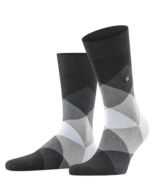 Burlington Clyde Pattern Fashion Cotton Socks in Black 3002