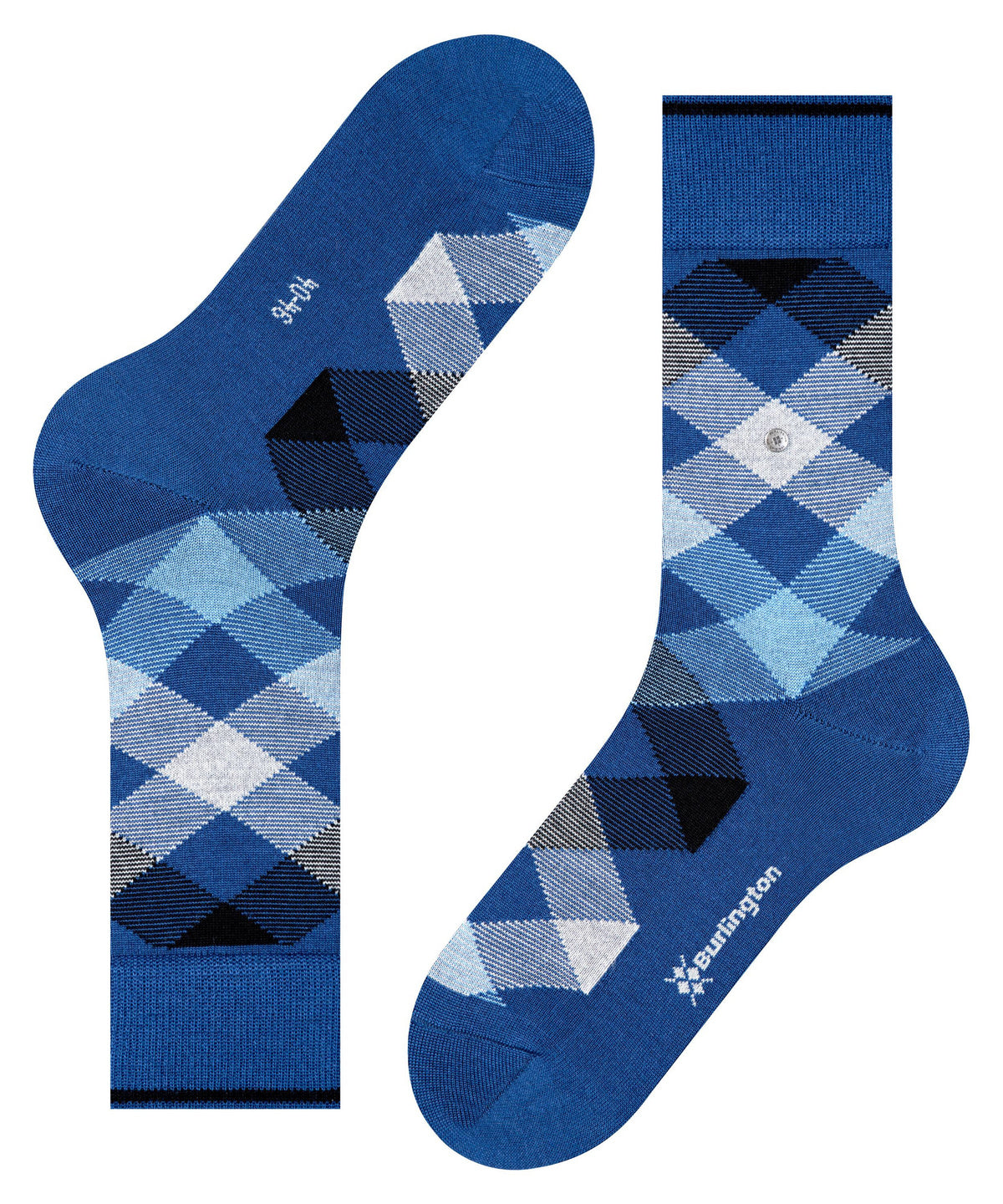 Burlington Newcastle Tartan Socks in Royal Blue 6053