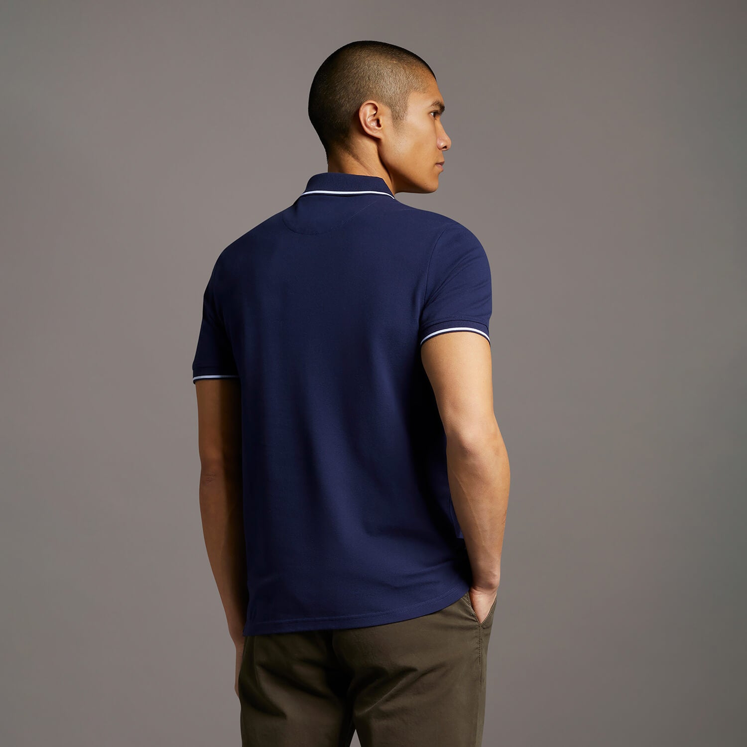 Lyle & Scott Tipped Polo Shirt in Navy/White