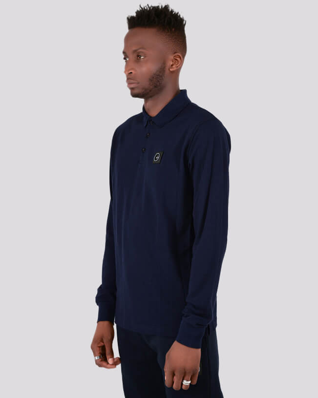 Marshall Artist Long Sleeved Siren Polo in Navy