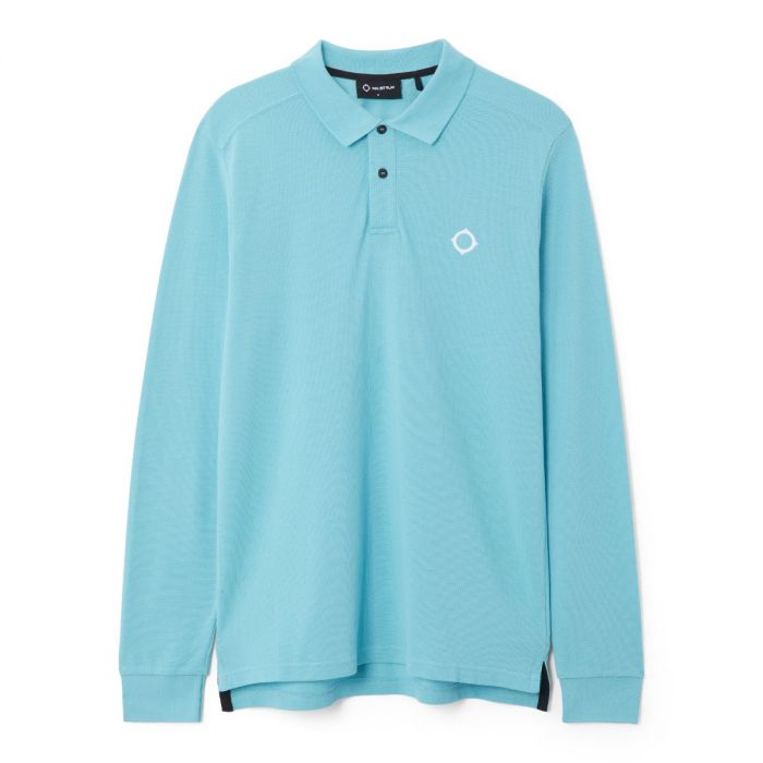 Ma.Strum LS Pique Polo Sea Blue