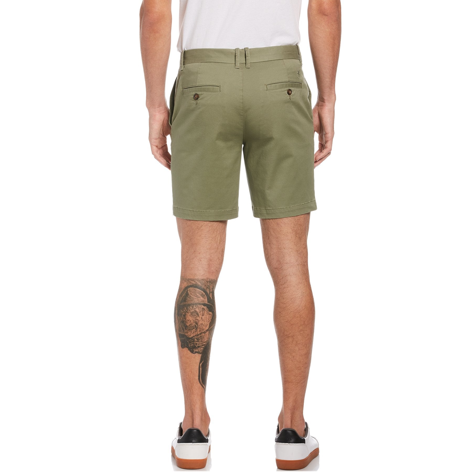 Original Penguin Premium Slit Fit Chino Shorts Lichen Green