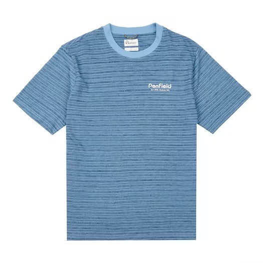 Penfield Textured Stripe T-Shirt Riviera Blue