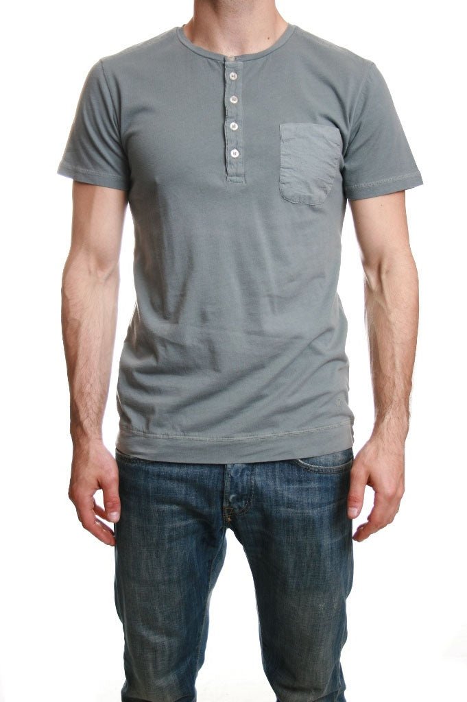 Junk de Luxe Conn Button Down T Shirt in Light Grey