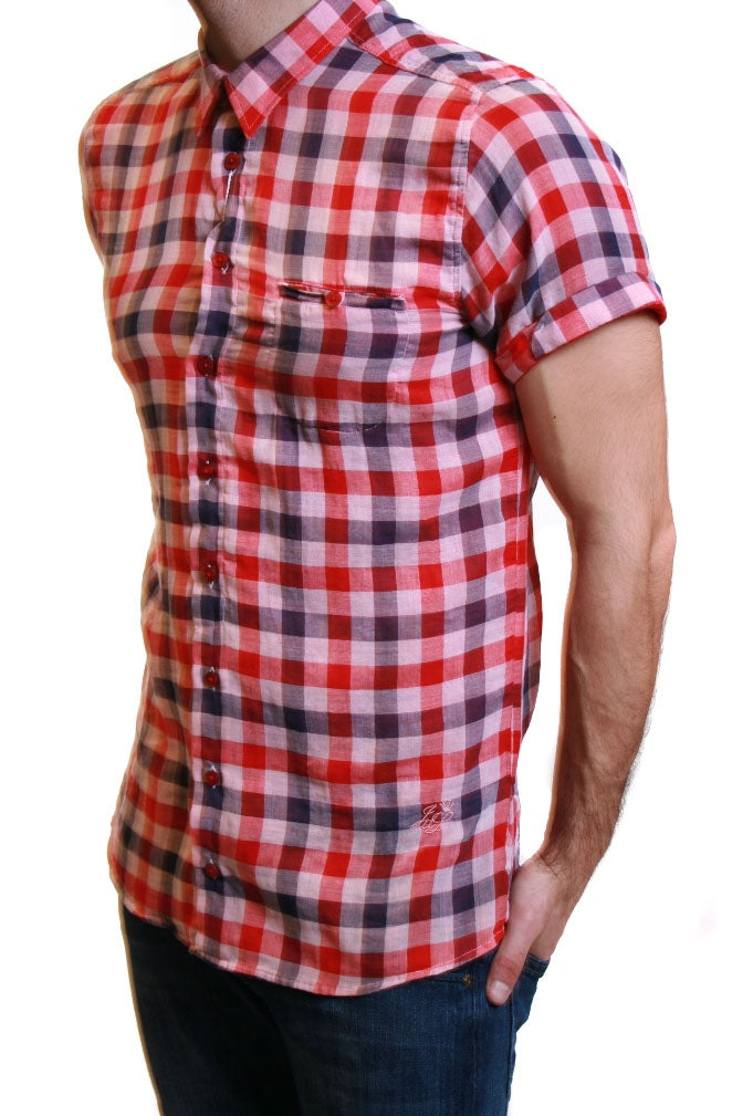 Junk de Luxe Rian Pro Checked Shirt in Red