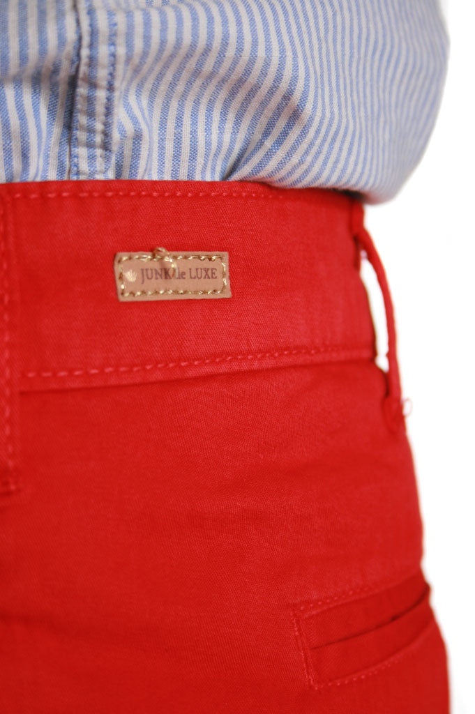 Junk de Luxe Josh Chino Shorts in Red