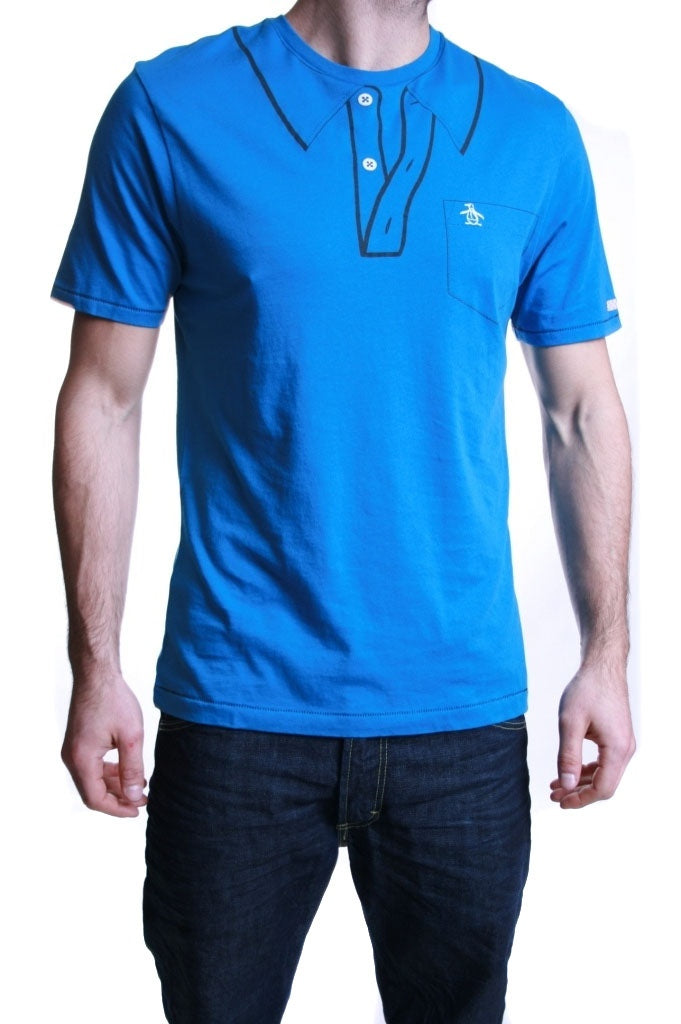 Original Penguin Earl Print T Shirt in Blue