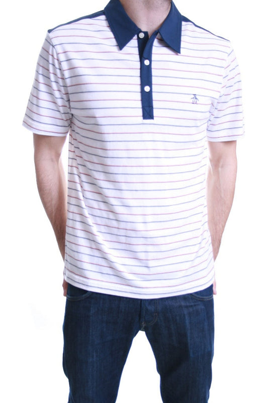 Original Penguin Striped Bright White Polo