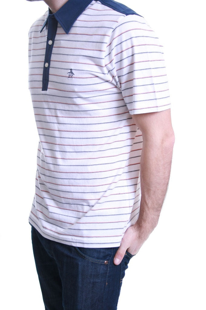 Original Penguin Striped Bright White Polo