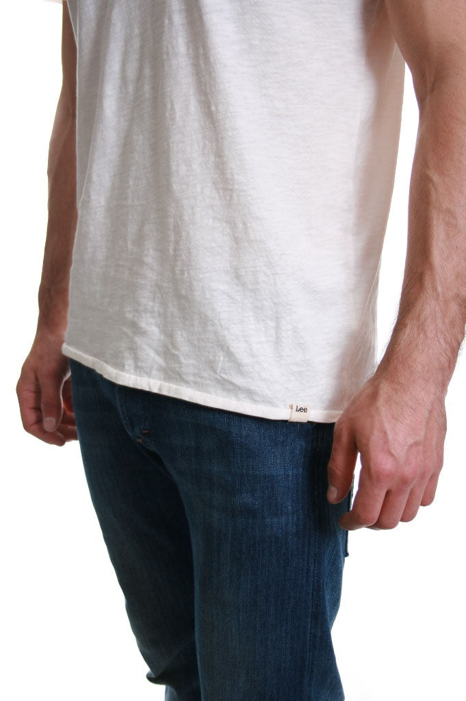 Lee V Neck Pocket Tee in White